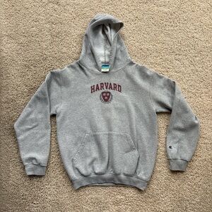 Champion Gray Harvard Logo Hoodie